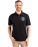 Air Force Falcons College Vault Cutter & Buck Advantage Recycled Cotton-Blend Pique Mens Polo Black Front