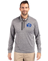 Air Force Falcons College Vault Cutter & Buck Stealth Heathered Quarter Zip Mens Pullover Elemental Grey Front