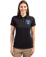 Air Force Falcons College Vault Cutter & Buck Advantage Recycled Cotton-Blend Pique Womens Polo Black Front