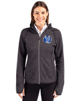 Air Force Falcons College Vault Cutter & Buck Mainsail Full Zip Hooded Womens Jacket Charcoal Heather Front