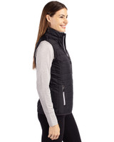 Arkansas Razorbacks College Vault Cutter & Buck Rainier PrimaLoft® Womens Eco Insulated Full Zip Puffer Vest Black Side