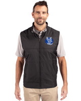 Air Force Falcons College Vault Cutter & Buck Stealth Hybrid Quilted Mens Big and Tall Windbreaker Vest Black Front