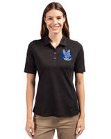 Air Force Falcons College Vault Cutter & Buck Virtue Eco Pique Recycled Womens Polo Black Front
