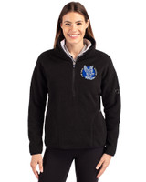 Air Force Falcons College Vault Cutter & Buck Cascade Epic Comfort Recycled Sherpa Fleece Womens Pullover Jacket Black Front