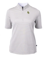 Baylor Bears Cutter & Buck Virtue Eco Pique Stripe Recycled Womens Top POL_MANN_HG 