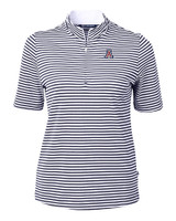 Arizona Wildcats Cutter & Buck Virtue Eco Pique Stripe Recycled Womens Top NVBU_MANN_HG 