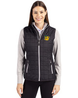Baylor Sailor Bear College Vault Cutter & Buck Rainier PrimaLoft® Womens Eco Insulated Full Zip Puffer Vest Black Front