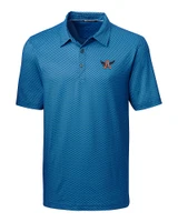 Auburn Tigers College Vault Cutter & Buck Pike Mini Pennant Print Stretch Mens Polo Liberty Navy Mannequin