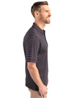 Clemson Tigers College Vault Cutter & Buck Forge Pencil Stripe Stretch Mens Polo Black Side