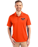 Auburn Tigers College Vault Cutter & Buck Prospect Eco Textured Stretch Recycled Mens Short Sleeve Polo College Orange Front