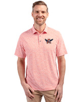 Auburn Tigers College Vault Cutter & Buck Virtue Eco Pique Botanical Print Recycled Mens Polo College Orange Front