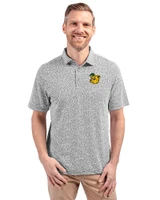 Baylor Sailor Bear College Vault Cutter & Buck Virtue Eco Pique Botanical Print Recycled Mens Polo Black Front