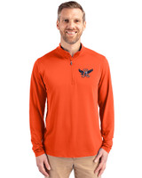 Auburn Tigers College Vault Cutter & Buck Virtue Eco Pique Recycled Quarter Zip Mens Pullover College Orange Front