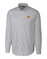 Baylor Sailor Bear College Vault Cutter & Buck Stretch Oxford Stripe Mens Long Sleeve Dress Shirt CC_MANN_HG 
