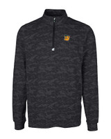 Baylor Sailor Bear College Vault Cutter & Buck Traverse Stretch Eco Camo Print Quarter Zip Mens Big and Tall Pullover BL_MANN_HG 