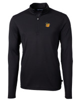 Baylor Sailor Bear College Vault Cutter & Buck Virtue Eco Pique Recycled Quarter Zip Mens Big & Tall Pullover BL_MANN_HG 