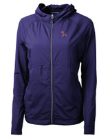 Clemson Tigers College Vault Cutter & Buck Adapt Eco Knit Hybrid Recycled Womens Full Zip Jacket CLP_MANN_HG 1