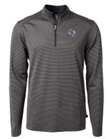 Stephen F Austin Lumberjacks Cutter & Buck Virtue Eco Pique Micro Stripe Recycled Mens Big & Tall Quarter Zip BLEG_MANN_HG 
