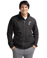 Cincinnati Bearcats Cutter & Buck Charter Eco Recycled Mens Full-Zip Jacket Black Front