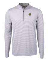 Wichita State Shockers Cutter & Buck Virtue Eco Pique Micro Stripe Recycled Mens Quarter Zip POLWH_MANN_HG 1