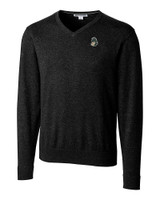 Michigan State Spartans College Vault Cutter & Buck Lakemont Tri-Blend Mens V-Neck Pullover Sweater Black Mannequin