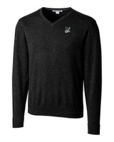 Portland State Vikings College Vault Cutter & Buck Lakemont Tri-Blend Mens V-Neck Pullover Sweater Black Mannequin
