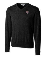 LSU Tigers College Vault Cutter & Buck Lakemont Tri-Blend Mens V-Neck Pullover Sweater Black Mannequin