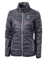 Marshall Thundering Herd College Vault Cutter & Buck Rainier PrimaLoft® Womens Eco Insulated Full Zip Printed Puffer Jacket BL_MANN_HG 1