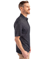 Southern Illinois Salukis College Vault Cutter & Buck Pike Micro Floral Print Stretch Mens Polo Black Side