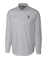 Southern Illinois Salukis College Vault Cutter & Buck Stretch Oxford Stripe Mens Long Sleeve Dress Shirt CC_MANN_HG 