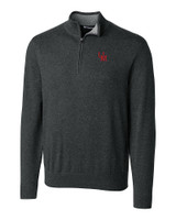 Ole Miss Rebels College Vault Cutter & Buck Lakemont Tri-Blend Mens Quarter Zip Pullover Sweater CCH_MANN_HG 