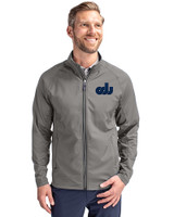 Old Dominion Monarchs College Vault Cutter & Buck Adapt Eco Knit Hybrid Recycled Mens Full Zip Jacket Elemental Grey Front