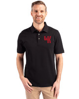 Western Kentucky Hilltoppers College Vault Cutter & Buck Advantage Eco Tri-Blend Pique Mens Big and Tall Polo Black Front