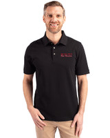 Texas Tech Red Raiders College Vault Cutter & Buck Advantage Eco Tri-Blend Pique Mens Big and Tall Polo Black Front