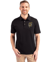 Grambling Tigers College Vault Cutter & Buck Advantage Eco Tri-Blend Pique Mens Big and Tall Polo Black Front