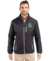 Marshall Thundering Herd College Vault Cutter & Buck Rainier PrimaLoft®  Mens Big and Tall Eco Insulated Puffer Jacket Black Front