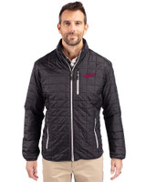 New Mexico State Aggies College Vault Cutter & Buck Rainier PrimaLoft®  Mens Big and Tall Eco Insulated Puffer Jacket Black Front