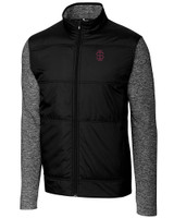 Southern Illinois Salukis College Vault Cutter & Buck Stealth Hybrid Quilted Mens Full Zip Windbreaker Jacket BL_MANN_HG 