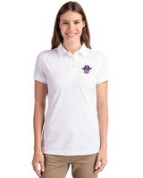 East Carolina (ECU) Pirates College Vault Cutter & Buck Advantage Eco Tri-Blend Pique Womens Polo White Front