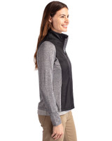 Louisville Cardinals College Vault Cutter & Buck Stealth Hybrid Quilted Womens Full Zip Windbreaker Jacket Black Side