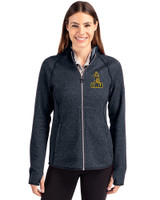 Northern Arizona Lumberjacks College Vault Cutter & Buck Mainsail Full Zip Hooded Womens Jacket Liberty Navy Heather Front