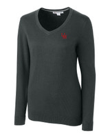 Ole Miss Rebels College Vault Cutter & Buck Lakemont Tri-Blend Womens V-Neck Pullover Sweater CCH_MANN_HG 1