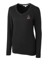 Delaware Fightin' Blue Hens College Vault Cutter & Buck Lakemont Tri-Blend Womens V-Neck Pullover Sweater BL_MANN_HG 