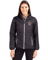 LSU Tigers College Vault Cutter & Buck Rainier PrimaLoft®  Womens Eco Insulated Full Zip Puffer Jacket Black Front