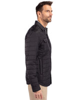Louisville Cardinals College Vault Cutter & Buck Rainier PrimaLoft® Mens Big and Tall Eco Insulated Quilted Shirt Jacket Black Side