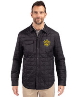 Missouri Tigers College Vault Cutter & Buck Rainier PrimaLoft® Mens Big and Tall Eco Insulated Quilted Shirt Jacket Black Front