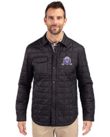 Northwestern Wildcats College Vault Cutter & Buck Rainier PrimaLoft® Mens Eco Insulated Quilted Shirt Jacket Black Front