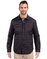 Southern Illinois Salukis College Vault Cutter & Buck Rainier PrimaLoft® Mens Eco Insulated Quilted Shirt Jacket Black Front