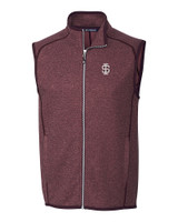 Southern Illinois Salukis College Vault Cutter & Buck Mainsail Sweater-Knit Mens Full Zip Vest BRH_MANN_HG 