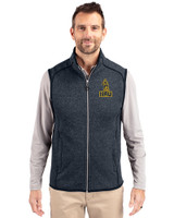 Northern Arizona Lumberjacks College Vault Cutter & Buck Mainsail Sweater-Knit Mens Full Zip Vest Liberty Navy Heather Front